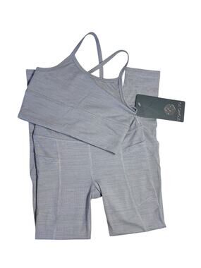 NWT Scorpio Sol  Girls 6/6X 2-Piece Activewear Set Gray Leggings & Sport Bra
